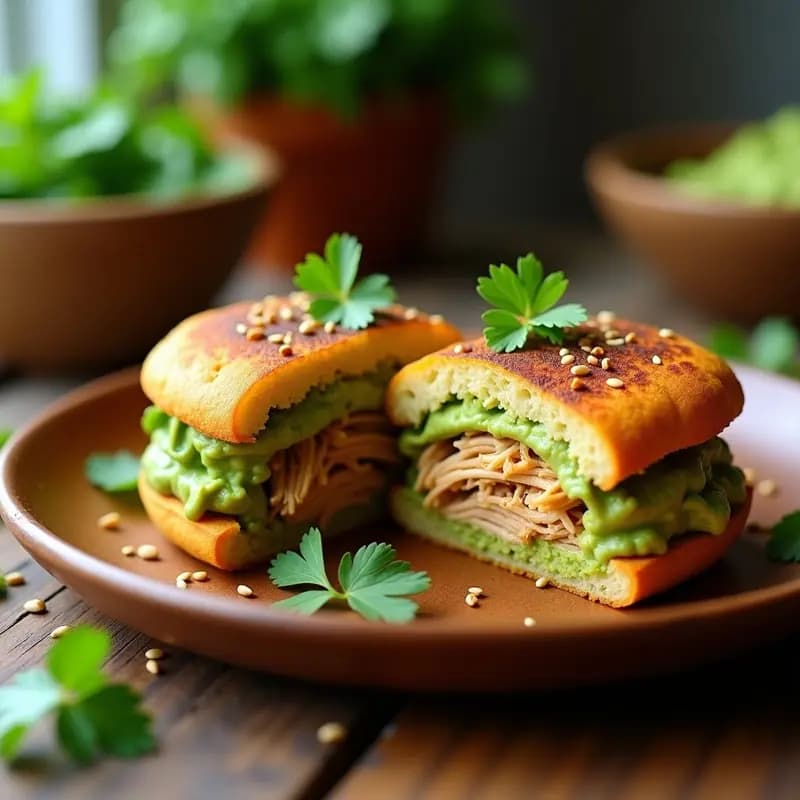 Arepas de Quinoa Rellenas de Pollo Desmenuzado y Guasacaca: Receta Colombiana Keto