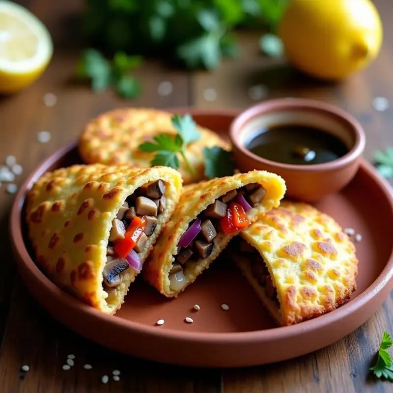 Arepas de Quinoa y Champiñones Portobello: Versión Colombiana Sin Harina de Maíz