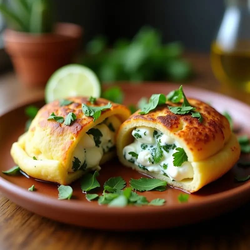 Arepas Rellenas de Requesón y Hierbas Frescas: Desayuno Venezolano Alta en Proteína