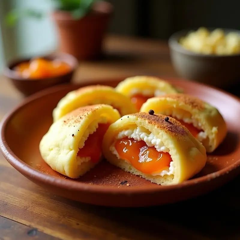 Arepas Rellenas de Requesón y Mermelada de Guayaba: Desayuno Colombiano Dulce y Salado
