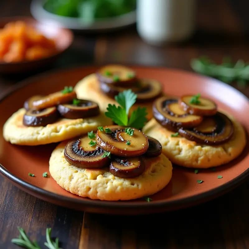 Arepas de Harina de Trigo Sarraceno con Relleno de Champiñones Portobello: Receta Venezolana Keto