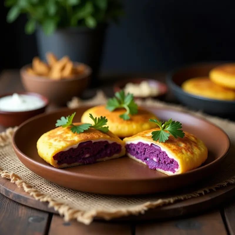 Arepas Venezolanas de Maíz Morado con Queso de Anacardos: Receta Sin Lactosa en Airfryer