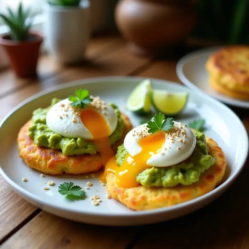 Arepas de Yuca con Aguacate y Huevo Poché: Desayuno Venezuela Keto