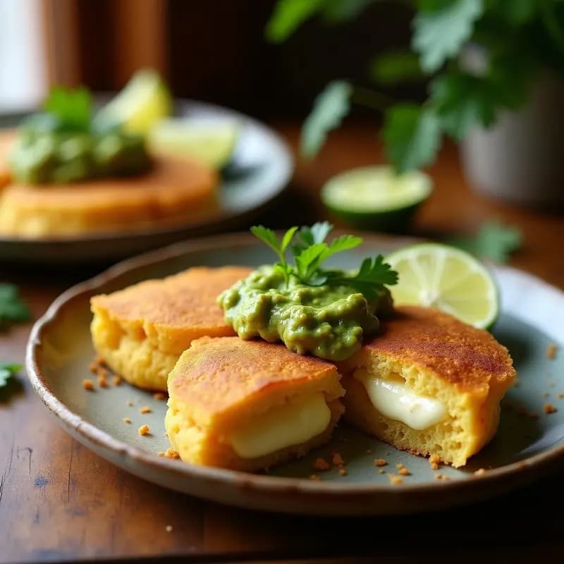 Arepas de Yuca y Queso de Anacardos con Guasacaca: Desayuno Venezolano Sin Lácteos