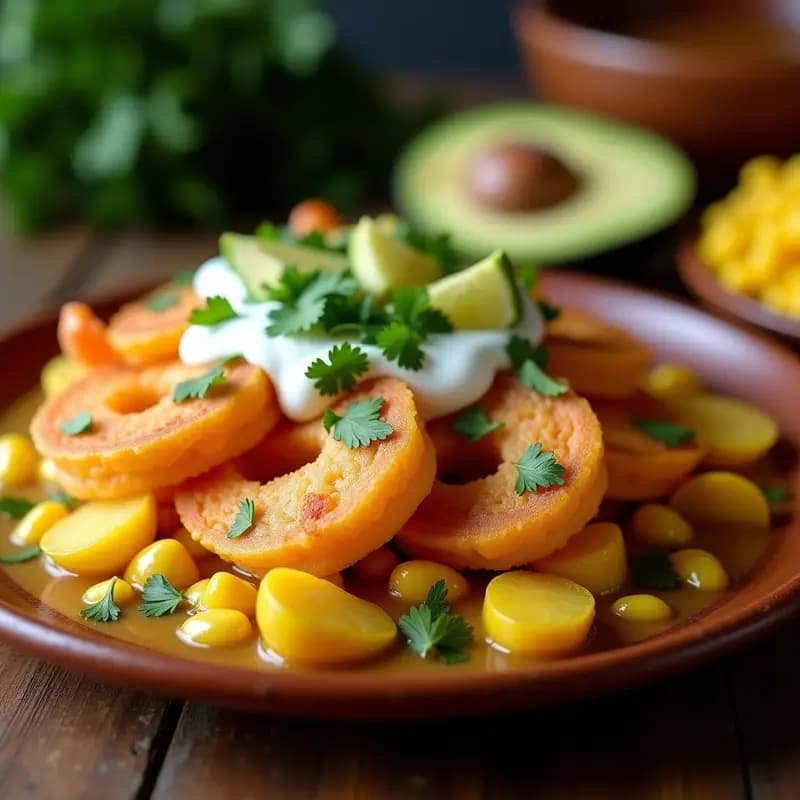 Arepas de Yuca y Camarones: Receta Colombiana Crujiente con Ajiaco de Guascas