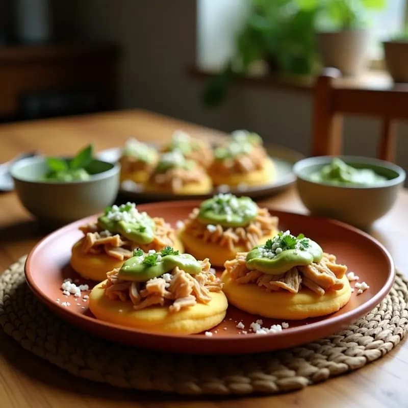 Arepas de Yuca con Carita de Pollo y Guasacaca: Desayuno Colombiano Sin Gluten