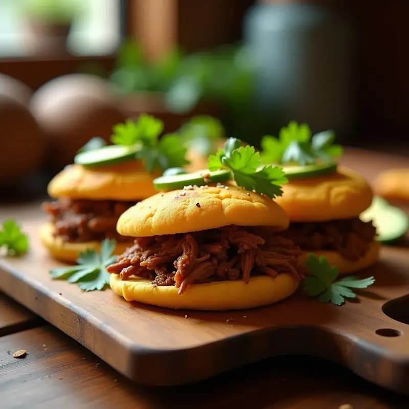 Arepas de Yuca Rellena de Carne Mechada: Receta Colombiano-Venezolana Keto y Sin Harina