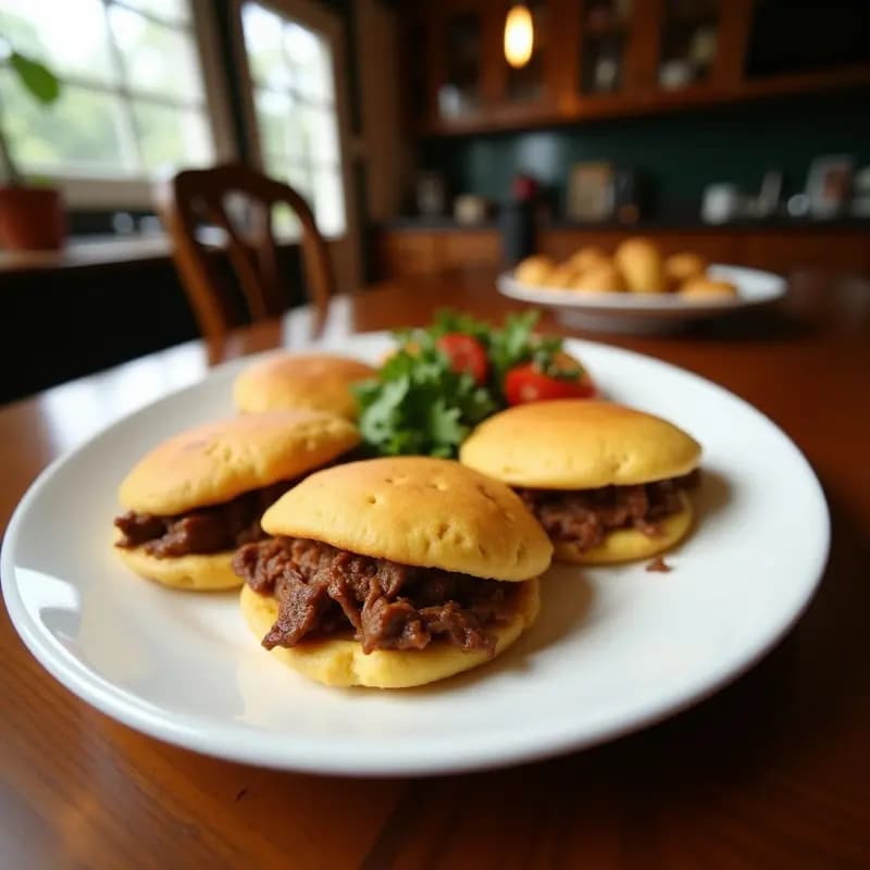 Arepas de Yuca Rellenas de Carne Mechada de Res: Versión Venezolan-Colombiana