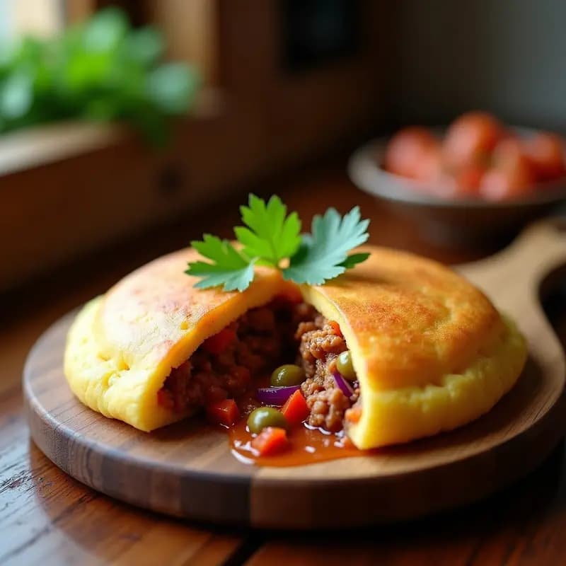 Arepas de Yuca Rellena de Carne en Salmorejo: Receta Venezolana Sin Harina de Maíz