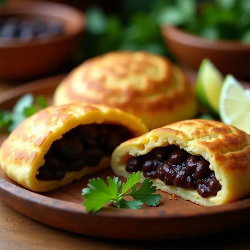 Arepas de Yuca y Espinacas con Relleno de Frijoles Negros: Snack Colombiano Keto