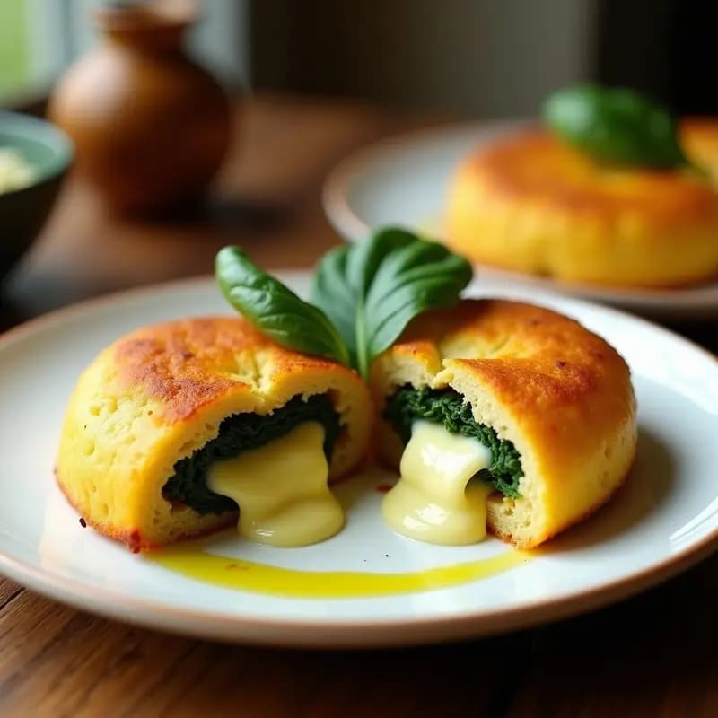 Arepas de Yuca y Espinacas con Relleno de Queso de Castaña: Receta Venezolana Vegana