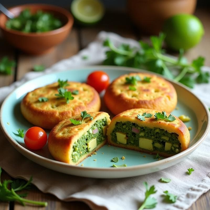 Arepas de Yuca y Espirulina: Receta Vegana y Sin Gluten con Relleno de Aguacate