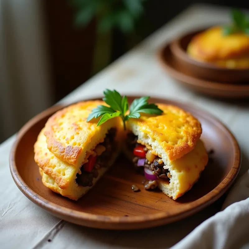 Arepas de Yuca Fermentada con Relleno de Hongos y Queso Vegano: Receta Venezolana en Airfryer