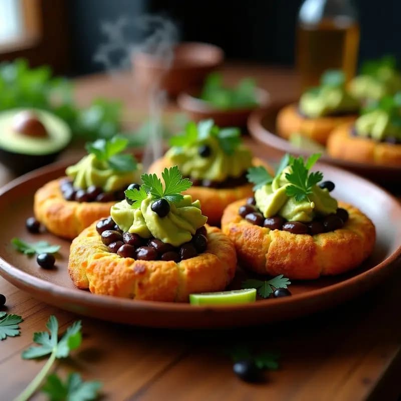 Arepas de Yuca Rellena de Frijoles Negros y Aguacate: Receta Colombiana Sin Harina en Airfryer
