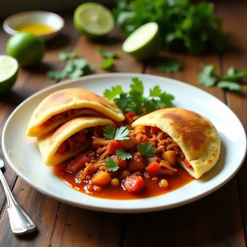 Arepas de Yuca con Guiso de Jackfruit: Receta Colombiana Vegana y Alta en Fibra
