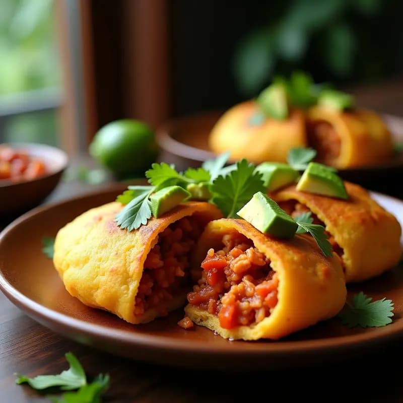 Arepas de Yuca Rellenas de Guiso de Jackfruit: Receta Venezolana Vegana y Sin Gluten