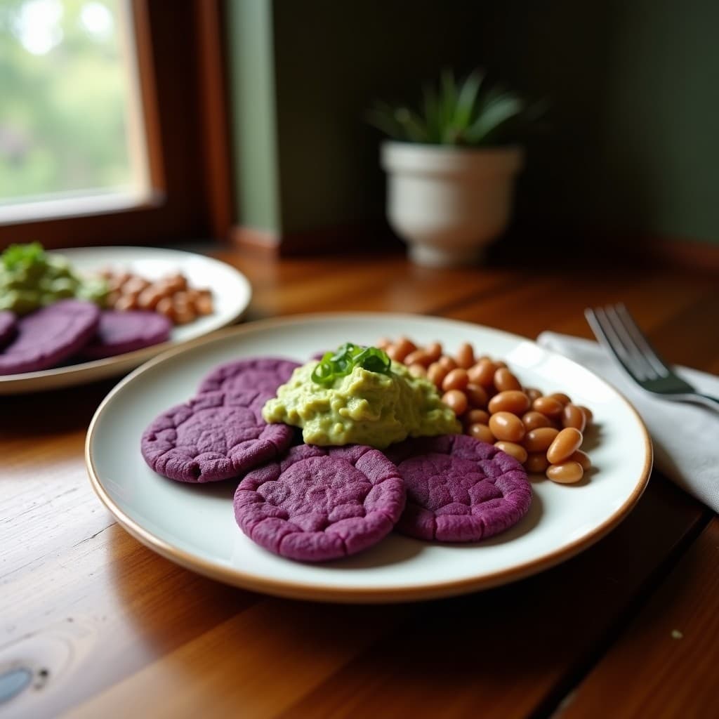 Arepas de Yuca Morada Rellenas de Guacamole y Frijoles: Receta Colombiana Sin Gluten