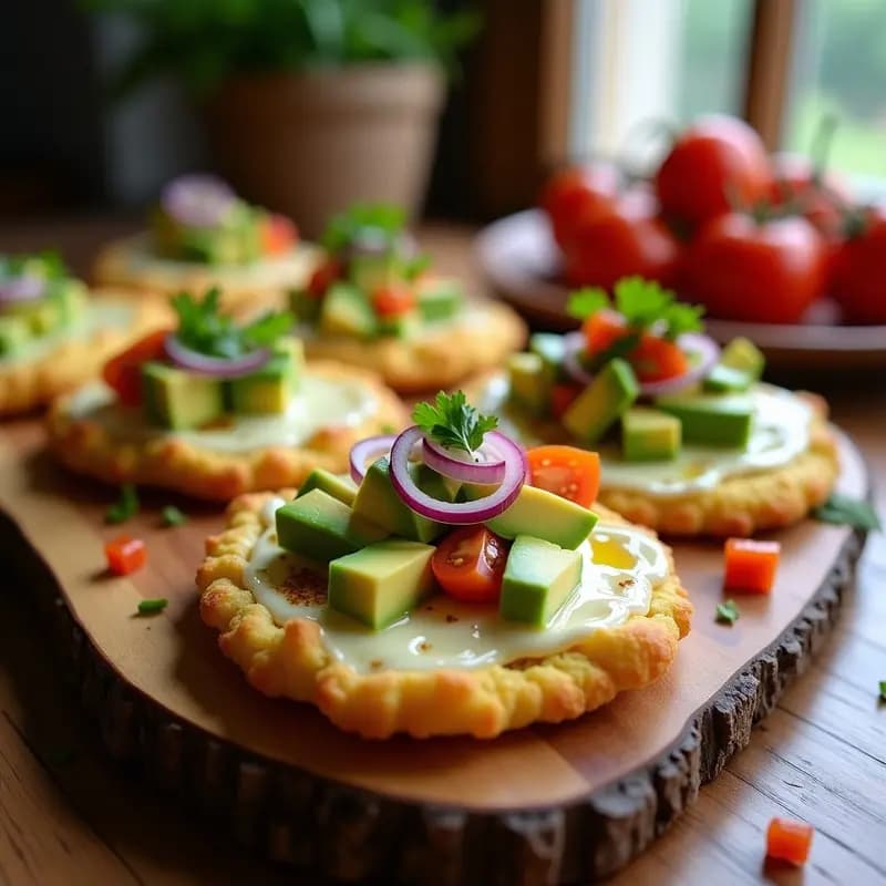 Arepas de Yuca y Queso mozzarella con Toppings de Aguacate: Receta Colombiana Sin Gluten
