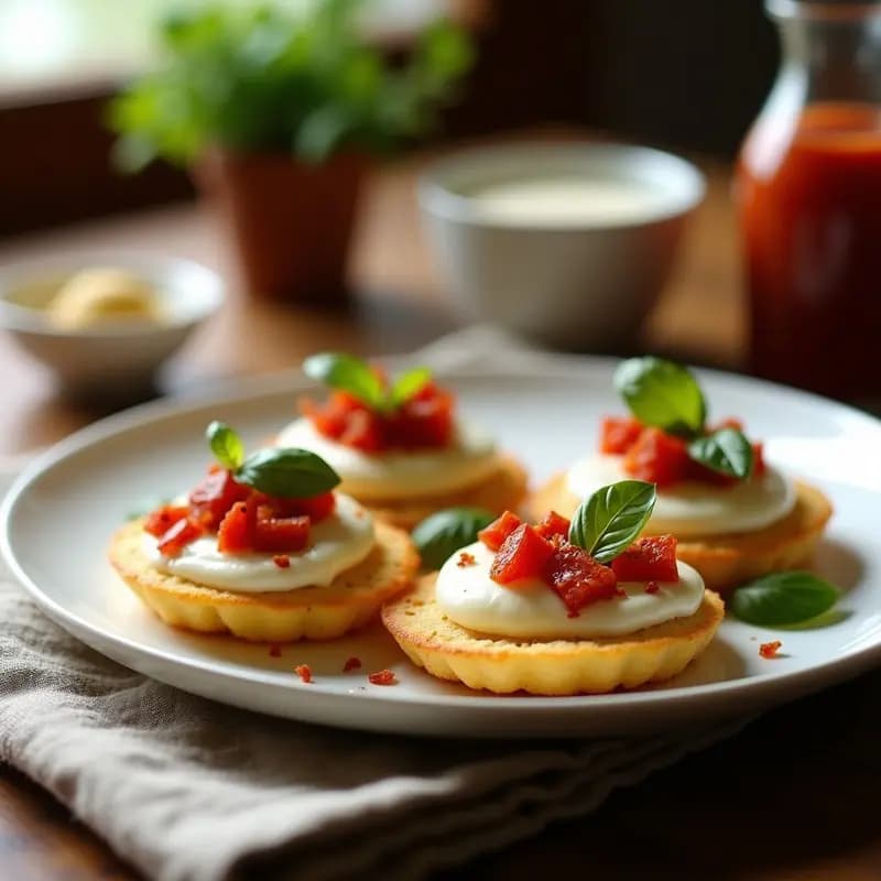 Arepas de Yuca y Queso Mozzarella con Topping de Tomate Seco: Desayuno Sin Gluten