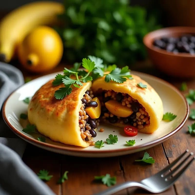 Arepas de Yuca Rellena de Pabello criollo Vegano: Receta Colombiana Sin Harina de Maíz