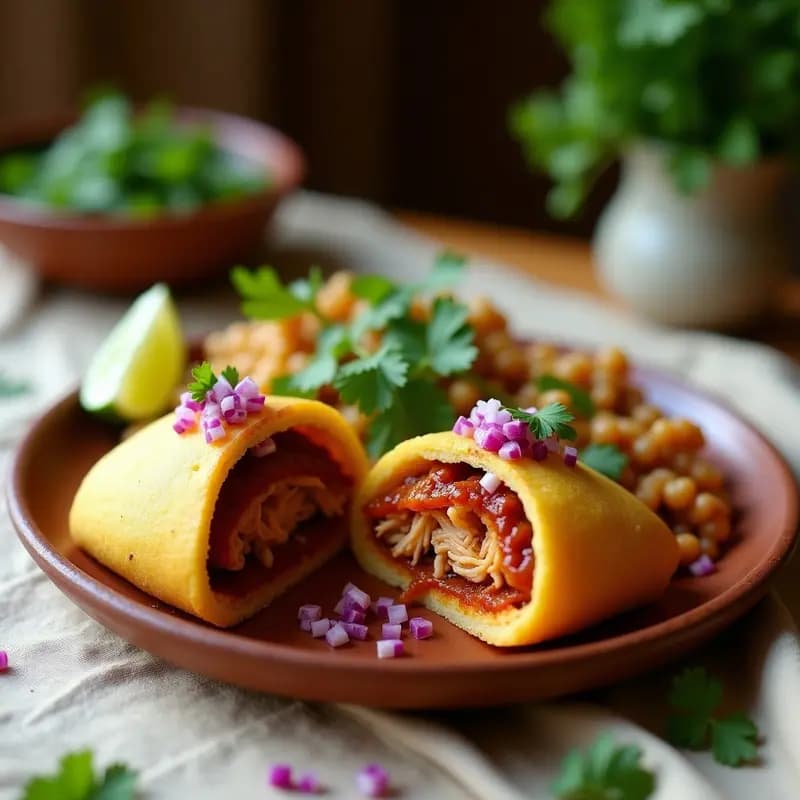 Arepas de Yuca Rellenas de Pollo al Ají Panca: Receta Peruana-Colombiana Sin Gluten