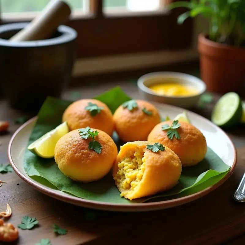 Arepas de Yuca Rellena de Pollo al Curry: Receta Colombiana-Venezolana en Comal