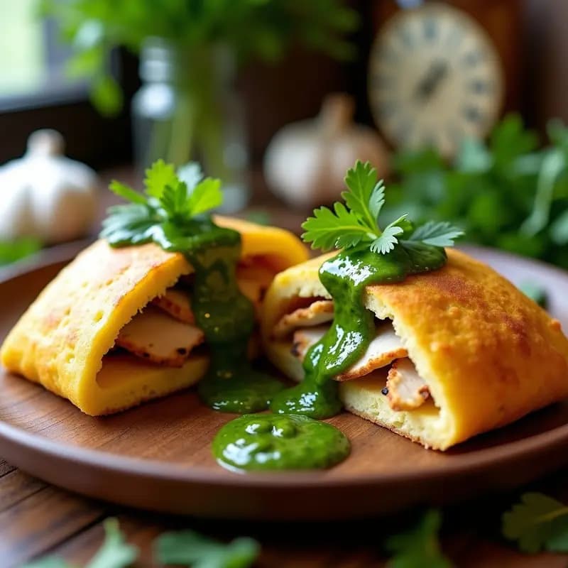 Arepas de Yuca Rellenas de Polo a la Plancha y Chimichurri: Receta Venezolana Sin Gluten