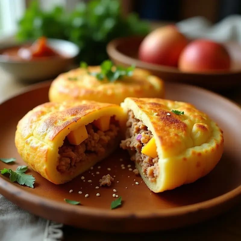 Arepas de Yuca Rellenas de Pulled Pork y Mango: Receta Colombiano-Caribena en Airfryer