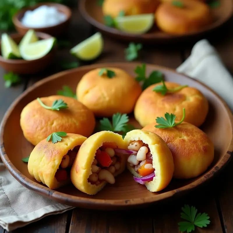 Arepas de Yuca Rellenas de Pulpo al Ají: Receta Colombiana Sin Gluten con Toque Costero