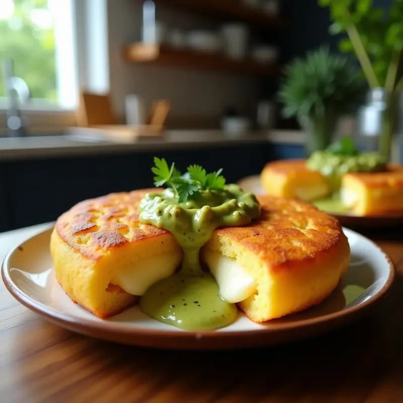 Arepas de Yuca y Queso de Oveja con Guasacaca: Receta Venezolana Sin Harina en Airfryer