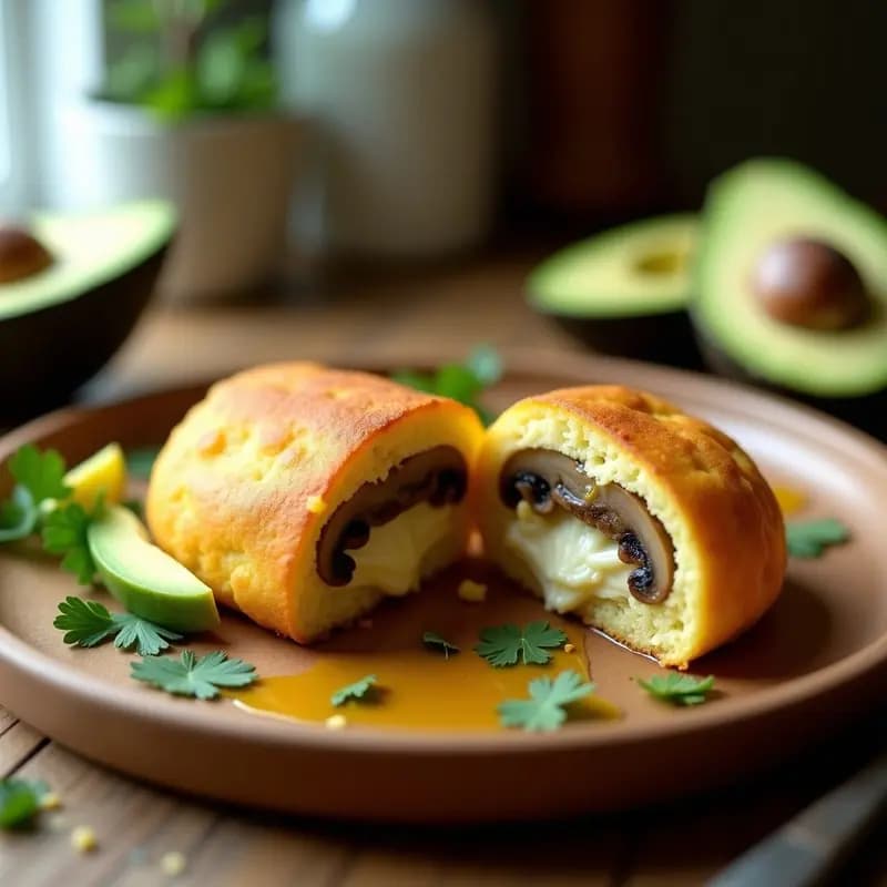 Arepas de Yuca Rellena de Queso de Anacardo y Champiñones: Receta Vegana Sin Gluten
