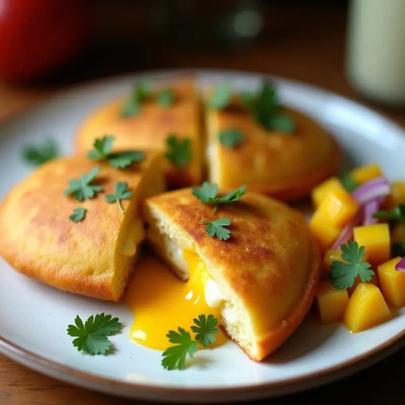 Arepas de Yuca y Queso de Búfala con Salsa de Mango: Receta Venezolana Sin Gluten