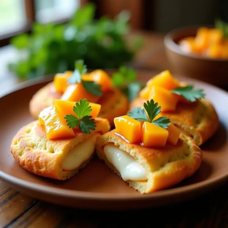 Arepas de Yuca Rellena de Queso y Chutney de Mango: Receta Colombiana Sin Harina