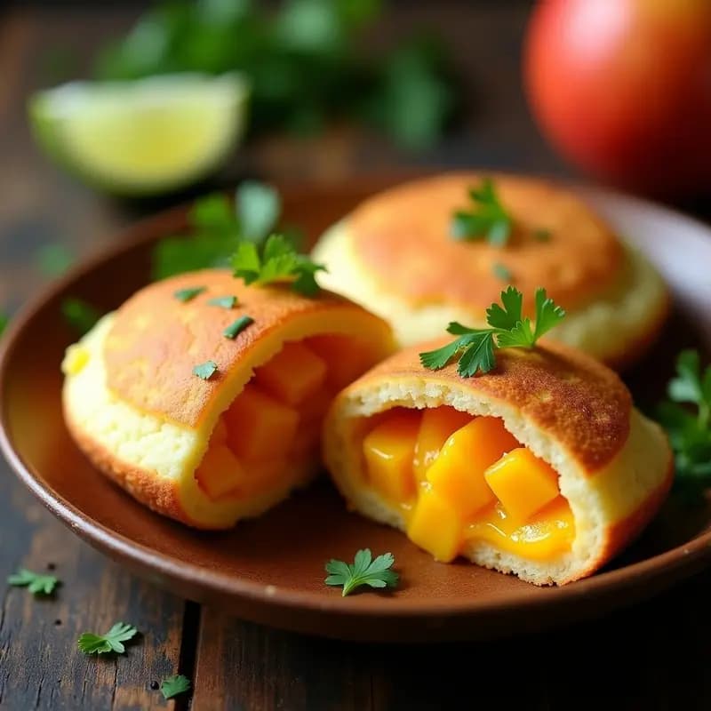Arepas de Yuca Rellena de Queso Guyanés y Mango Maduro: Receta Venezolana Crujiente por Fuera y Suave por Dentro
