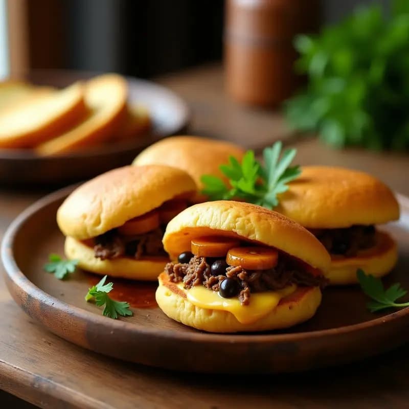 Arepas de Yuca y Queso de Mano Rellenas de Pabellón: Receta Venezolana Fusion
