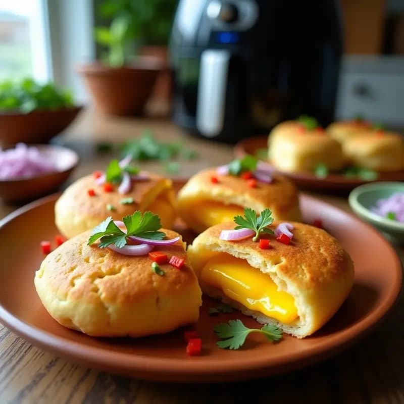 Arepas de Yuca y Queso Vegano: Desayuno Venezuelano Sin Gluten en Airfryer