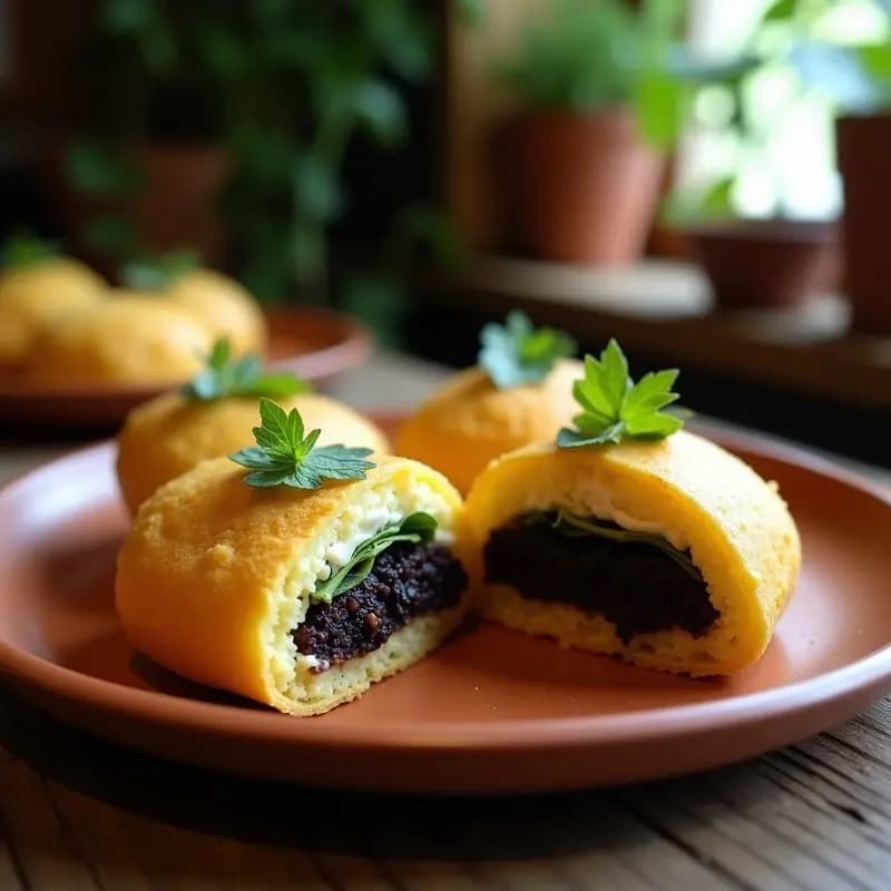 Arepas de Yuca Rellenas de Queso Vegano y Huitlacoche: Receta Colombiano-Mexicana Fusion