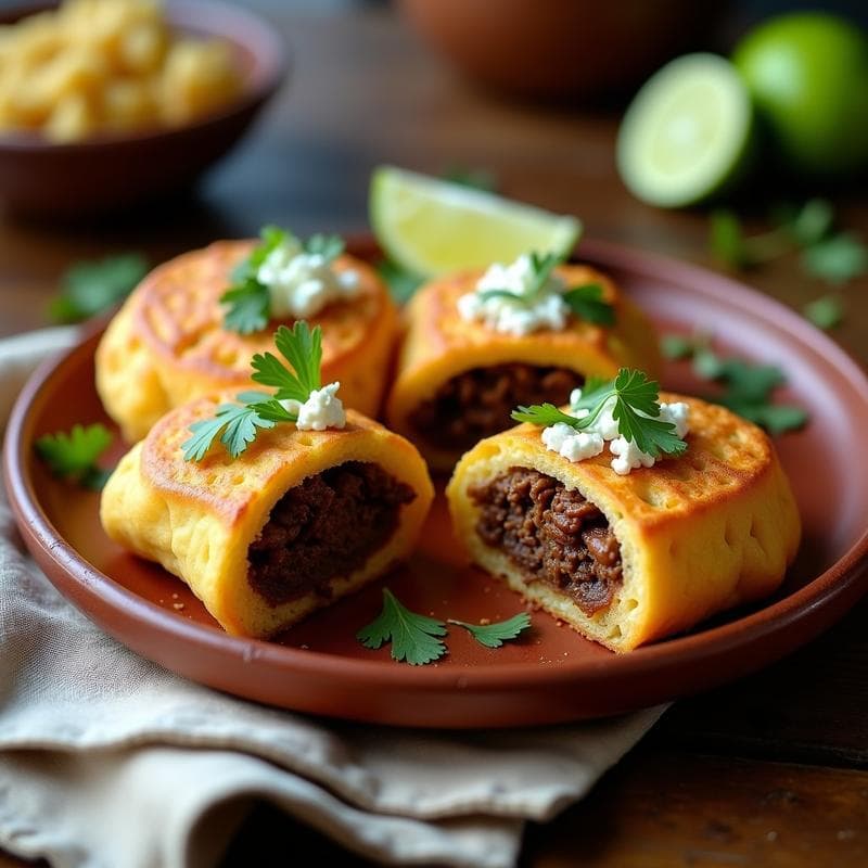 Arepas de Yuca Rellena de Carne Mechada: Receta Colombiana Tradicional en Airfryer