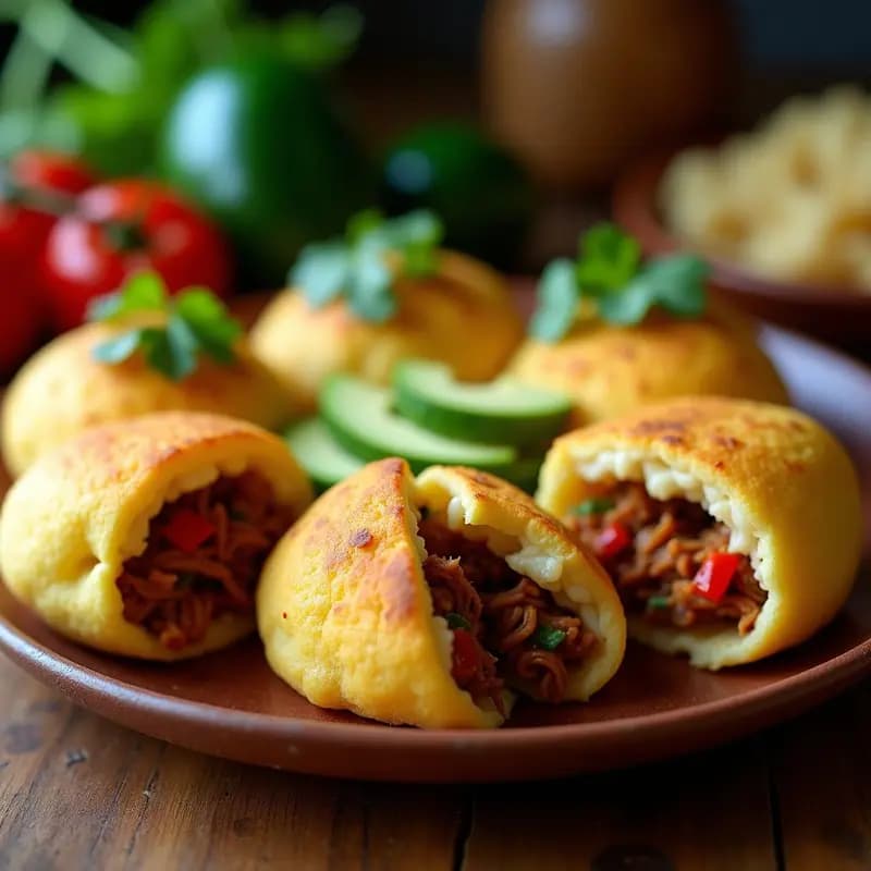 Arepas de Yuca Rellena de Carne Mechada de Jackfruit: Receta Colombiana-Venezolana Vegana