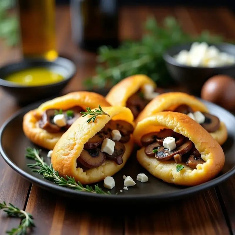 Arepas de Yuca Rellena de Hongo Shitake y Queso de Cabra: Receta Venezolana Gourmet