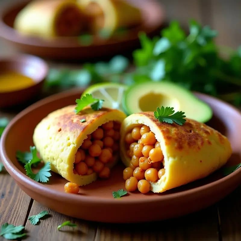 Arepas de Yuca Rellenas de Desmenuzado de Garbanzos: Versión Vegana de un Clásico Colombiano