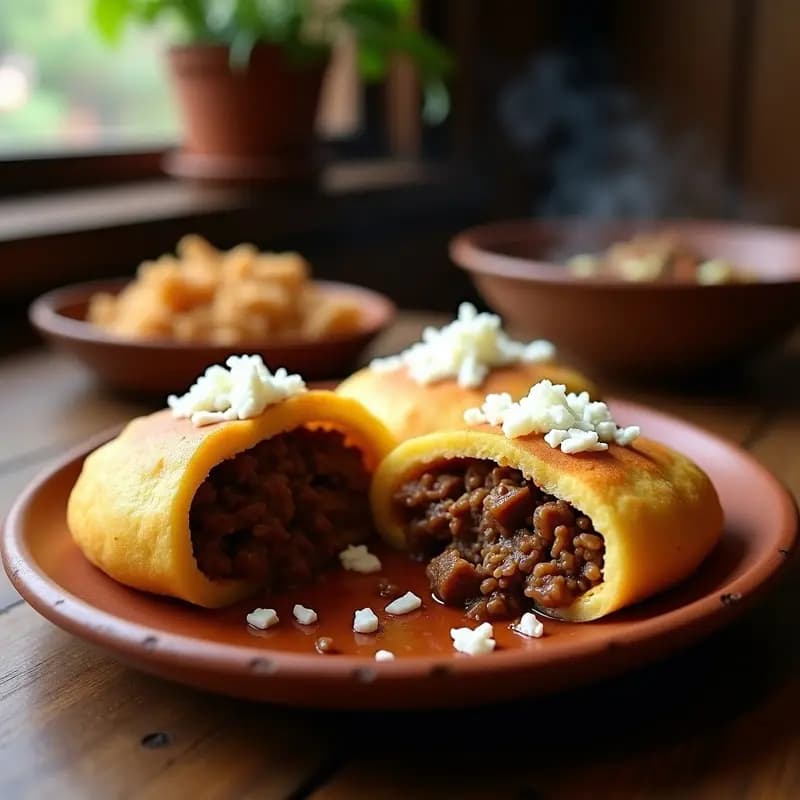 Arepas de Yuca con Relleno de guiso de Carne Desmenuzada: Receta Colombiana Sin Gluten