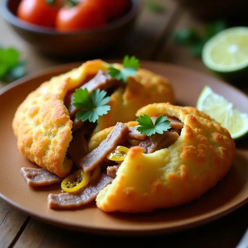Arepas de Yuca Rellenas de Tiradito de Res: Receta Colombiana-Venezolana Fusion en Airfryer