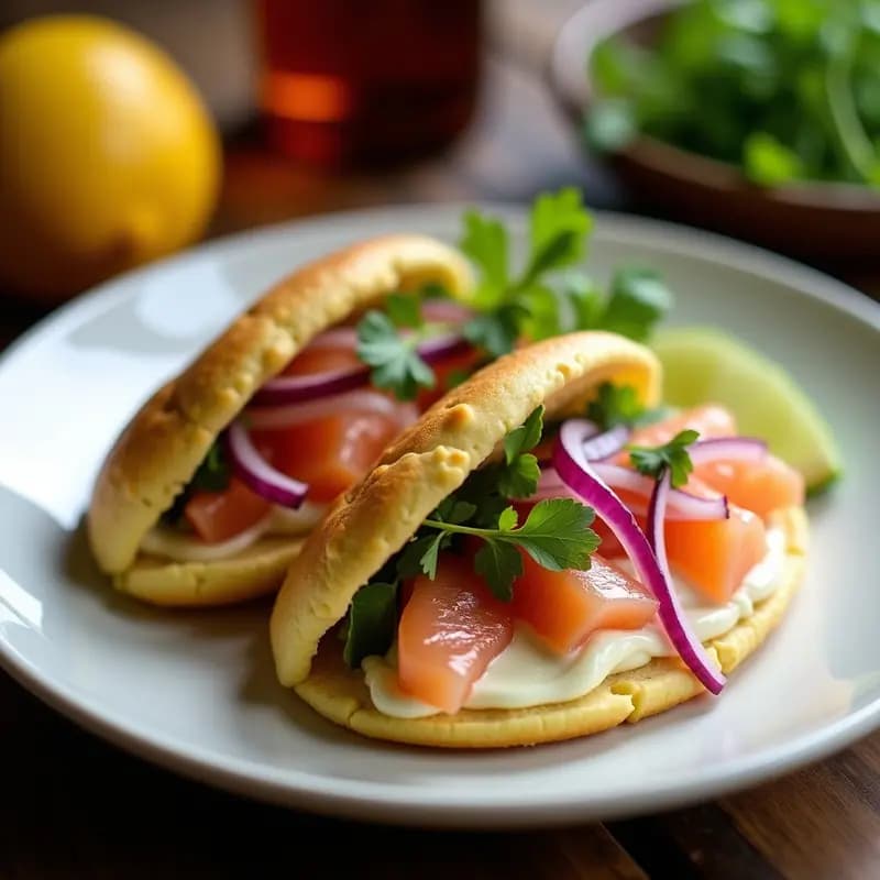Arepas de Yuca Rellenas de Tiradito de Salmón: Receta Colombiana Gourmet