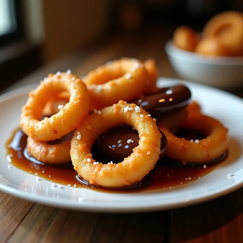 Aros de Cebolla con Cobertura de Chocolate y Caramelo: Aperitivo Dulce y Salado Imprescindible