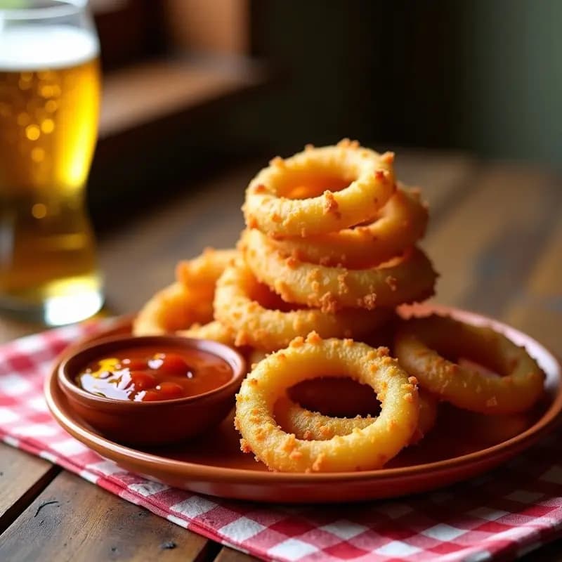 Aros de Cebolla Crujientes con Salsa Brava: Aperitivo de Bar en Casa