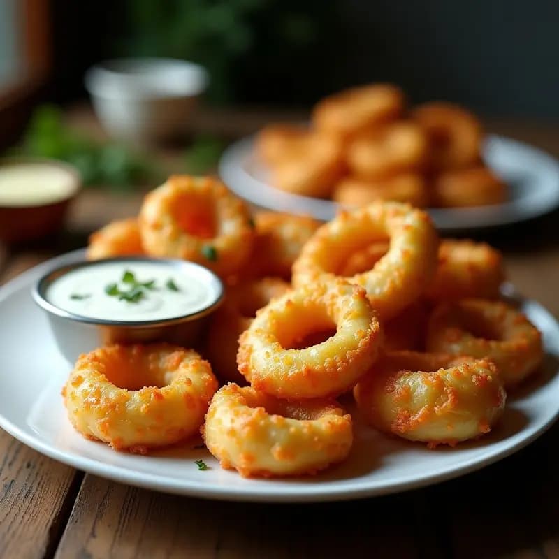 Aros de Cebolla Rellenos de Queso Crema y Jalapeños con Salsa Ranch: El Snack Definitivo