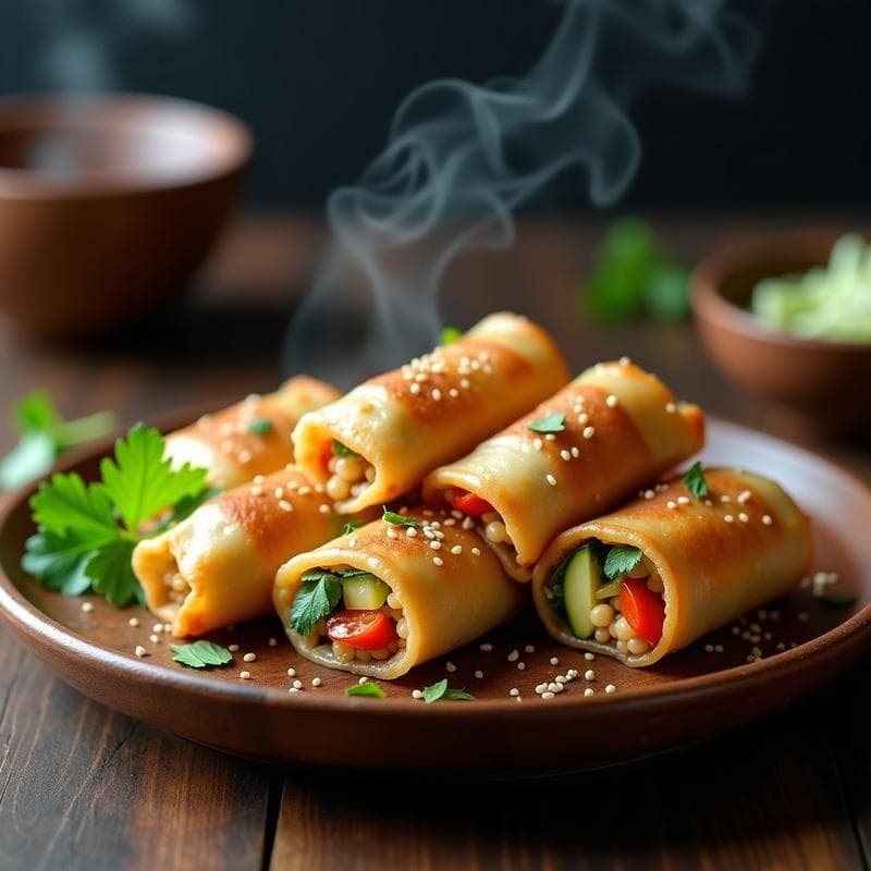 Arrolladitos de primavera con Relleno de Tofu y Verduras: Receta Vegana en Airfryer
