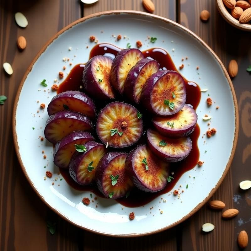 Ärropas de Patata Violetas con Crema de Ajo Negro: Tapa Española en Airfryer y Vegana