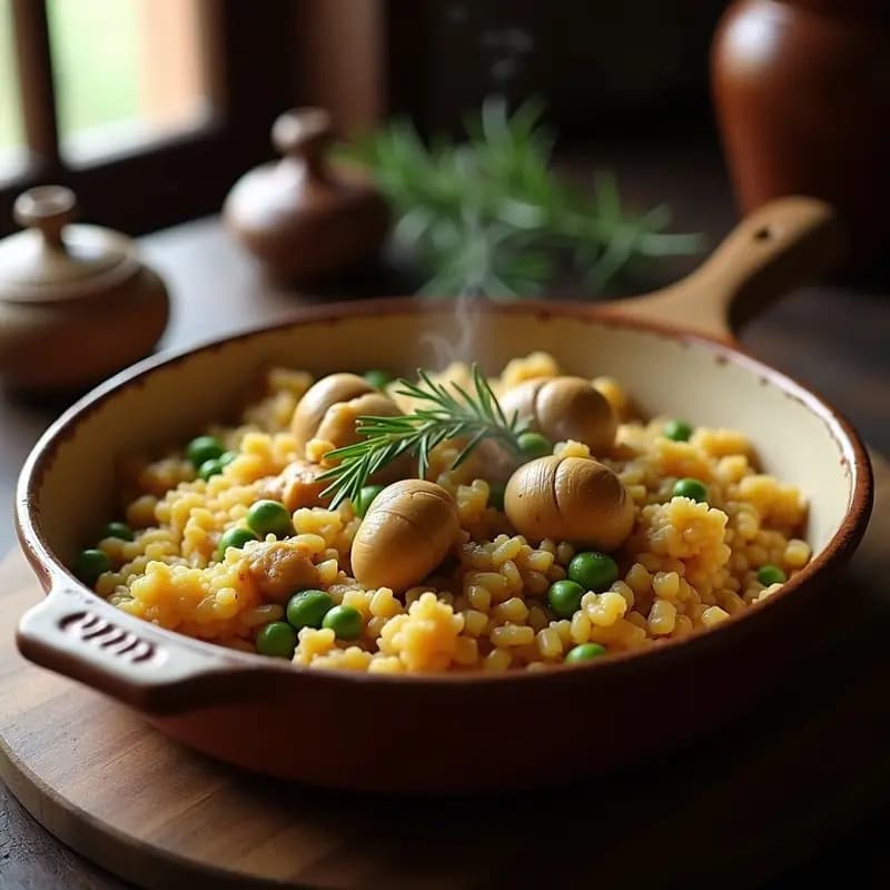 Arros a la Llauna con Conejo y Caracoles: Receta Valenciana de Monte